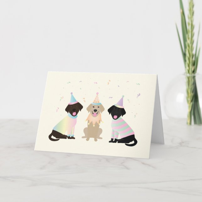 Happy Birthday Labrador Retriever Dogs Card (Front)