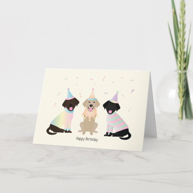 Happy Birthday Labrador Retriever Dogs Card (Front)