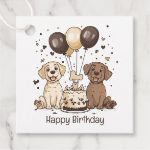Happy Birthday Labrador Retriever Dogs Favour Tags