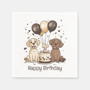 Happy Birthday Labrador Retriever Dogs Napkin