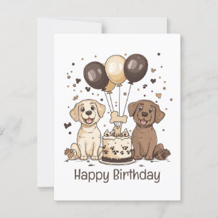 Happy Birthday Labrador Retriever Dogs Postcard