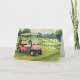 Happy Birthday Lady Golfer  Card