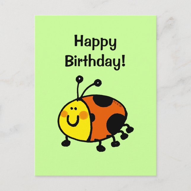 Happy birthday! (ladybug) postcard (Front)
