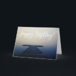 Happy Birthday Lake Dock Boat Card<br><div class="desc">This design was created through digital art. It may be personalised by clicking the customise button and changing the colour, adding a name, initials or your favourite words. Contact me at colorflowcreations@gmail.com if you with to have this design on another product. Purchase my original abstract acrylic painting for sale at...</div>