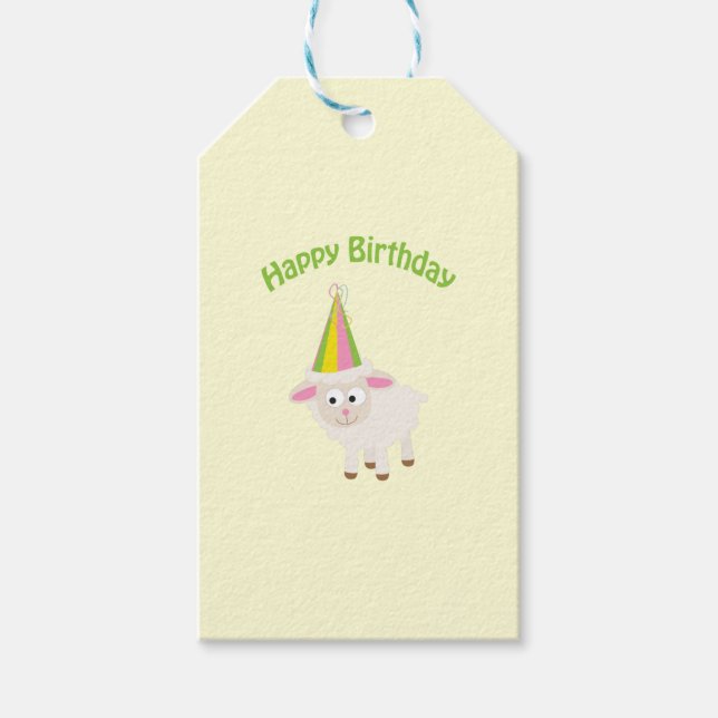 Happy Birthday Lamb Gift Tags (Front)