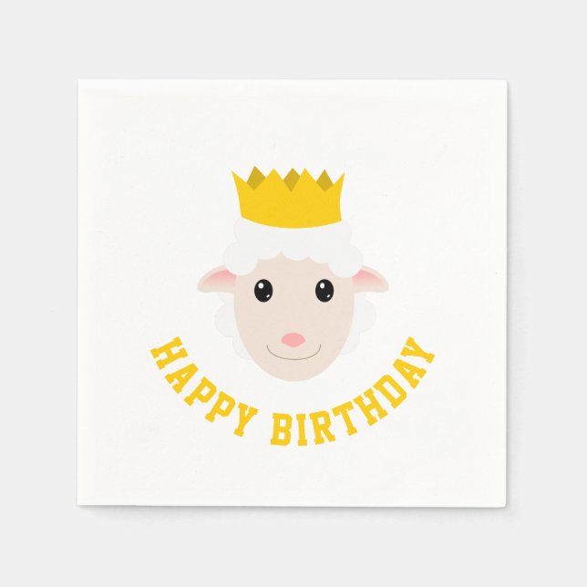 Happy Birthday Lamb Napkin (Front)