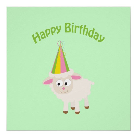 Happy birthday Lamb Poster | Zazzle.co.uk