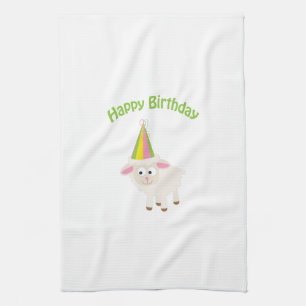 Happy birthday Lamb Tea Towel
