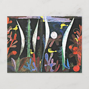 Happy Birthday! Landscape with Yellow Birds, Postcard