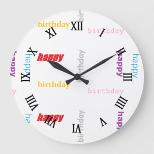 Happy birthday large clock