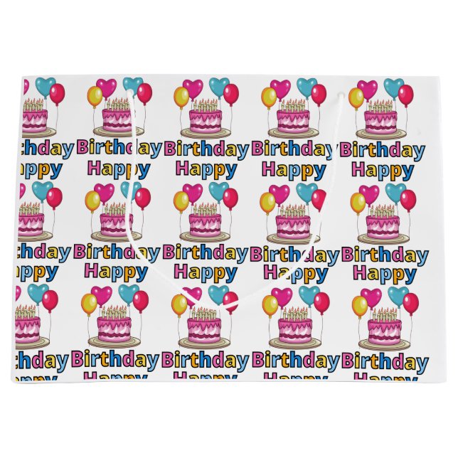 Happy Birthday Large Gift Bag (Front)