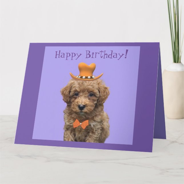 "Happy Birthday" large Personalise Dog Pet  Card (Front)