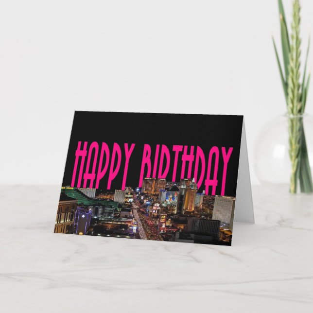 HAPPY BIRTHDAY LAS VEGAS CARD ADD NAME! (Front)