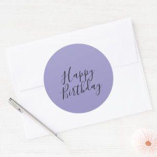 Happy Birthday Lavender Purple Custom Colour Moder Classic Round Sticker