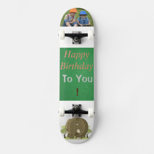Happy Birthday Learning and Caring Photo  Skateboard