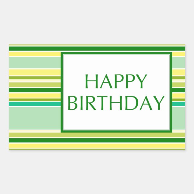 happy birthday (lemonLime) Rectangular Sticker (Front)
