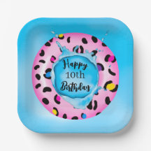 Happy Birthday Leopard Float Splash Custom Age