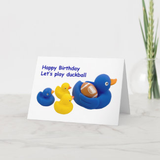 Happy birthday let's play duckball card