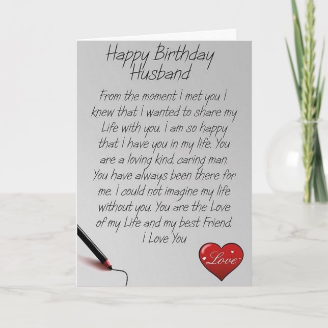 **HAPPY BIRTHDAY LETTER** TO MY ***HUSBAND*** CARD (Front)