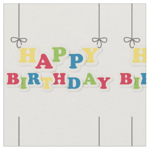 Happy Birthday Letters Fabric