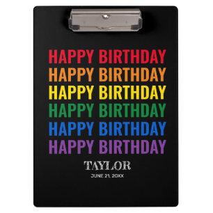 Happy Birthday LGBT Pride LGBTQ Transgender Clipboard