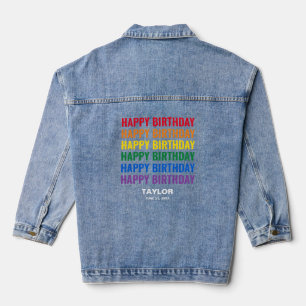Happy Birthday LGBT Pride LGBTQ Transgender Denim Jacket