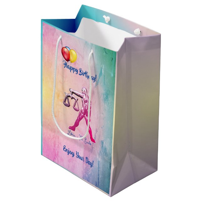 Happy Birthday - Libra  Medium Gift Bag (Front Angled)