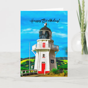 Happy Birthday Lighthouse Fine Art Card