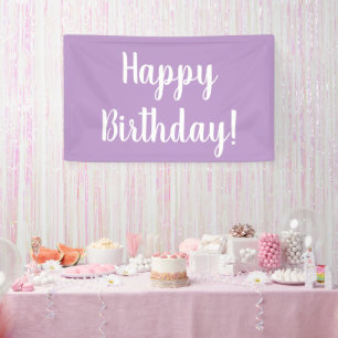 Happy Birthday Lilac Purple Typography Banner