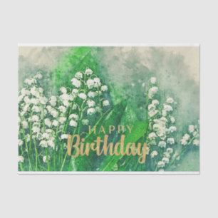 Happy Birthday Lily of the Valley Flowers Tissue Paper