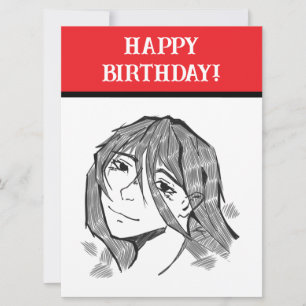 Happy Birthday lineart Holiday Card