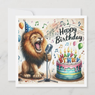 Happy Birthday Lion Card