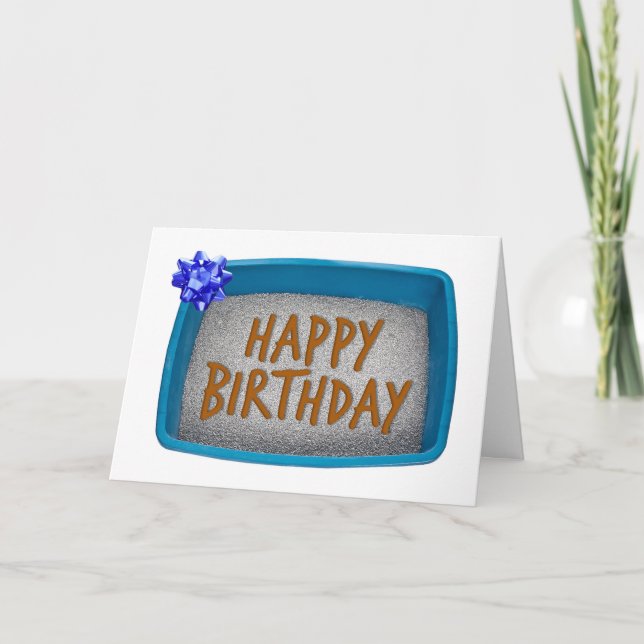 Happy Birthday Litter Box Humour Holiday Card (Front)