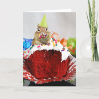 Happy Birthday Little Chipmunk, writing inside Card