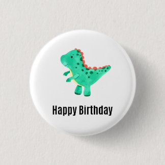 Happy Birthday Little Dinosaur Badge