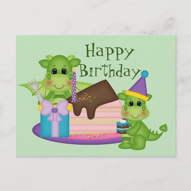 Happy Birthday Little Dragon Postcard (Front)