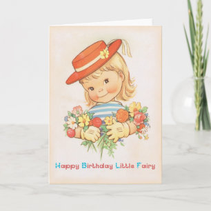 Happy Birthday Little Fairy - Vintage Birthday Card