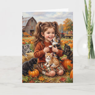 Happy Birthday Little Girl Cute Kitten Greeting Ca Card