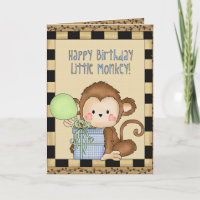 Happy Birthday Little Monkey greeting card