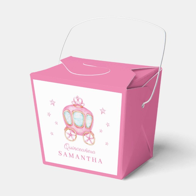 Happy birthday little princess carriage favour box (Front Side)