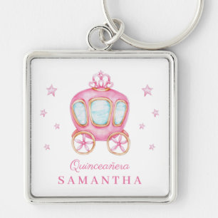 Happy birthday little princess carriage key ring
