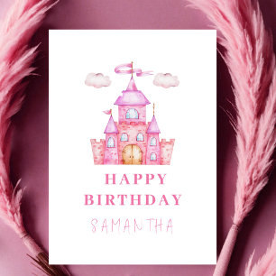 Happy birthday little princess castle card