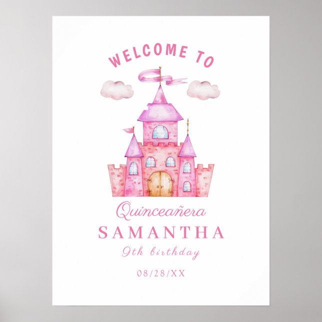 Happy birthday little princess castle poster (Front)