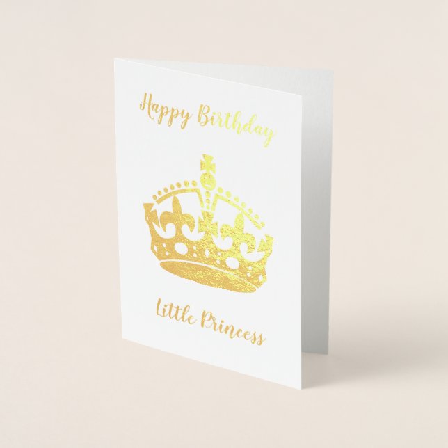 Happy Birthday Little Princess Gold Foil Card (Front)