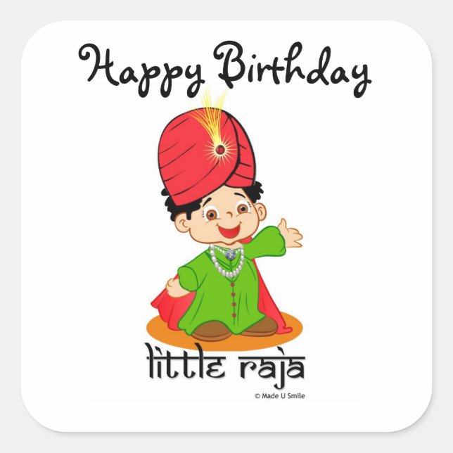 Happy Birthday Little Raja Stickers (Front)