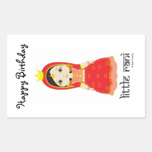 Happy Birthday Little Rani Rectangular Sticker
