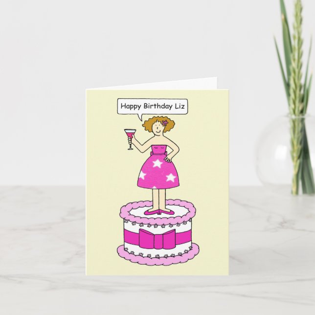 Happy Birthday Liz Card (Front)