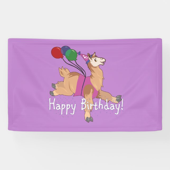 Happy Birthday Llama Banner (Horizontal)