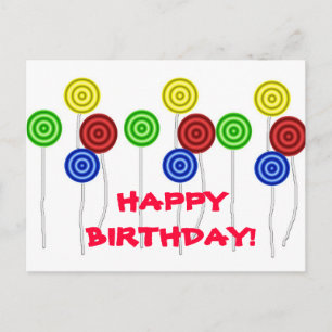 Happy Birthday lollipops Postcard