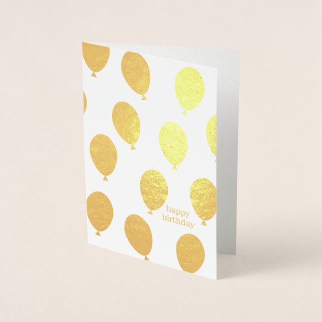 Happy Birthday Lots of Balloons Foil Card (Front)